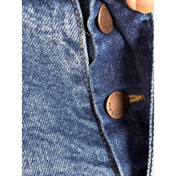 Oliver Logan Mens Jeans 34 X 32 Vintage Worn Med Wash Button Fly Straight Leg - Picture 7 of 12